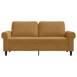 Canapé à 2 places Marron 140 cm Velours 583171583171