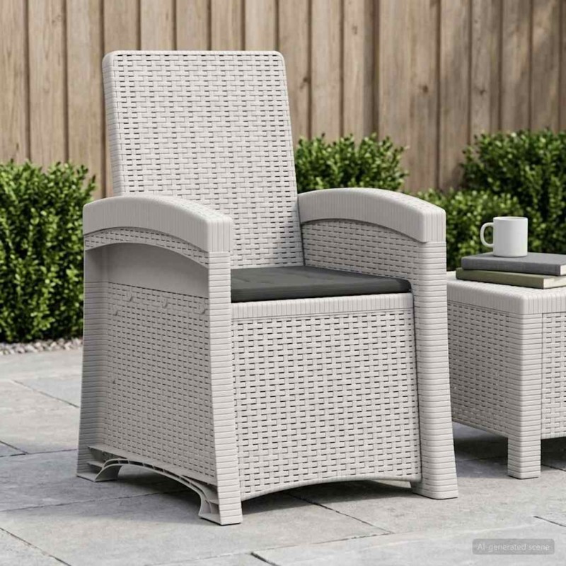 Chaise de jardin inclinable imitant le rotin PP 583172583172