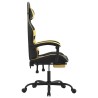 Chaise de jeu avec repose-pied Noir et doré Similicuir 583173583173