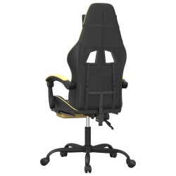 Chaise de jeu avec repose-pied Noir et doré Similicuir 583173583173