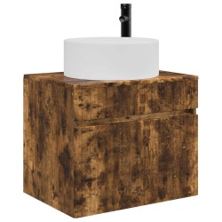 Cabinet de Salle de Bain Mural Chêne fumé 59 x 44,5 x 50 cm 583180583180