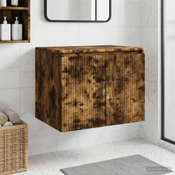 Cabinet de Salle de Bain Mural Chêne fumé 62,5 x 44,5 x 50 cm 583181583181