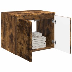 Cabinet de Salle de Bain Mural Chêne fumé 62,5 x 44,5 x 50 cm 583181583181