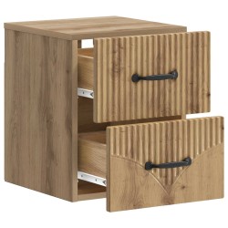 Cabinet de chevet mural Chêne artisanal 34,5 x 33 x 40 cm 583191583191