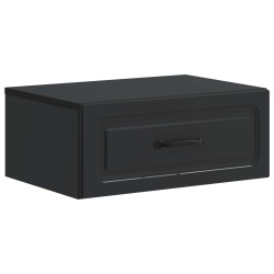 Cabinet de chevet mural avec tiroir Noir 49 x 34,5 x 20 cm 583193583193