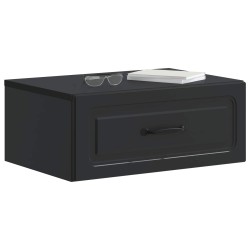 Cabinet de chevet mural avec tiroir Noir 49 x 34,5 x 20 cm 583193583193