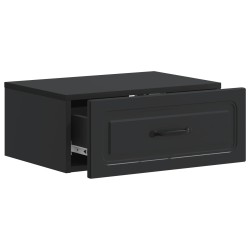 Cabinet de chevet mural avec tiroir Noir 49 x 34,5 x 20 cm 583193583193