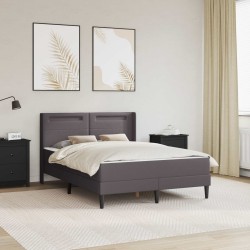 Cadre de lit avec matelas Gris 140 x 200 cm Simili cuir 583195583195