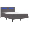 Cadre de lit avec matelas Gris 140 x 200 cm Simili cuir 583195583195