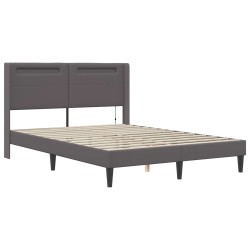 Cadre de lit avec matelas Gris 140 x 200 cm Simili cuir 583195583195