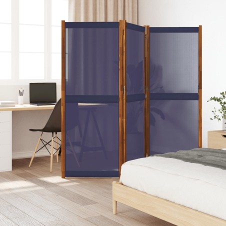 Cloison de séparation 3 panneaux bleu foncé 210x180 cm 583205583205