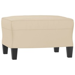 Canapé 3 places avec repose-pieds Crème 180 cm Tissu microfibre 583206583206