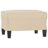 Canapé 3 places avec repose-pieds Crème 180 cm Tissu microfibre 583206583206