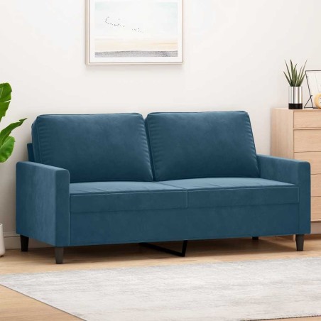 Canapé à 2 places Bleu 140 cm Velours 583208583208