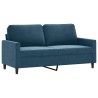 Canapé à 2 places Bleu 140 cm Velours 583208583208