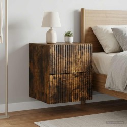 Cabinet de chevet mural 2 pcs Chêne fumé 33 x 34,5 x 40 cm 583211583211