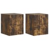 Cabinet de chevet mural 2 pcs Chêne fumé 33 x 34,5 x 40 cm 583211583211