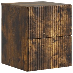 Cabinet de chevet mural 2 pcs Chêne fumé 33 x 34,5 x 40 cm 583211583211