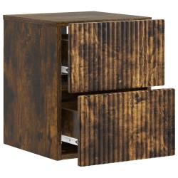 Cabinet de chevet mural 2 pcs Chêne fumé 33 x 34,5 x 40 cm 583211583211
