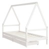 Cadre de lit enfant tiroirs blanc 80x200 cm bois de pin massif  583212583212