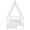 Cadre de lit enfant tiroirs blanc 80x200 cm bois de pin massif  583212583212