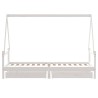 Cadre de lit enfant tiroirs blanc 80x200 cm bois de pin massif  583212583212