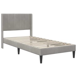 Cadre de lit avec matelas Gris clair 80 x 200 cm Velours 583213583213