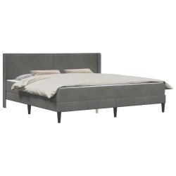 Cadre de lit avec matelas Gris foncé 200 x 200 cm Velours 583214583214