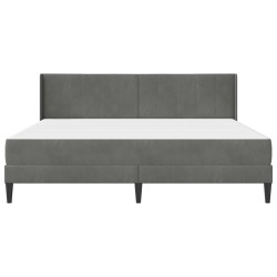 Cadre de lit avec matelas Gris foncé 200 x 200 cm Velours 583214583214