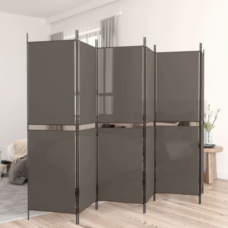 Cloison de séparation 6 panneaux Anthracite 300x200 cm Tissu 583229583229