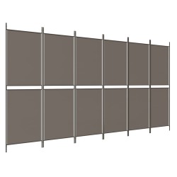 Cloison de séparation 6 panneaux Anthracite 300x200 cm Tissu 583229583229