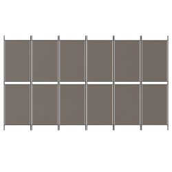 Cloison de séparation 6 panneaux Anthracite 300x200 cm Tissu 583229583229