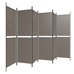 Cloison de séparation 6 panneaux Anthracite 300x200 cm Tissu 583229583229