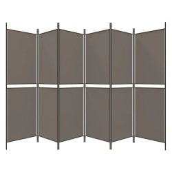 Cloison de séparation 6 panneaux Anthracite 300x200 cm Tissu 583229583229
