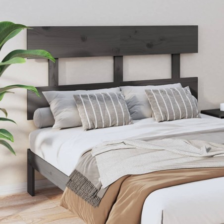  Tête de lit Gris 144x3x81 cm Bois massif de pin 
