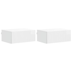 Cabinet de chevet mural 2 pcs Blanc brillant 49 x 34,5 x 20 cm 583236583236