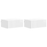 Cabinet de chevet mural 2 pcs Blanc brillant 49 x 34,5 x 20 cm 583236583236