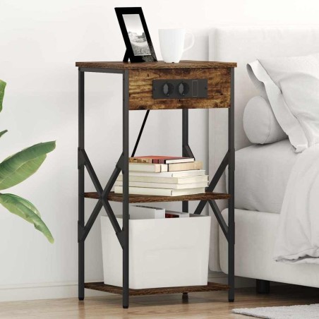 Cabinet de chevet Chêne fumé 41 x 31 x 76 cm Bois d'ingénierie 583238583238