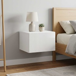 Cabinet de chevet mural 2 pcs Blanc brillant 33 x 34,5 x 20 cm 583241583241