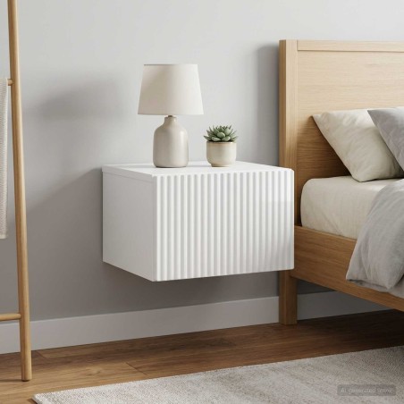 Cabinet de chevet mural 2 pcs Blanc brillant 33 x 34,5 x 20 cm 583241583241
