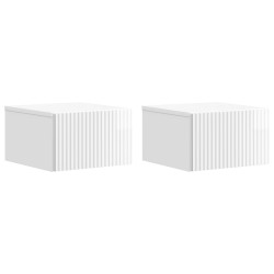 Cabinet de chevet mural 2 pcs Blanc brillant 33 x 34,5 x 20 cm 583241583241