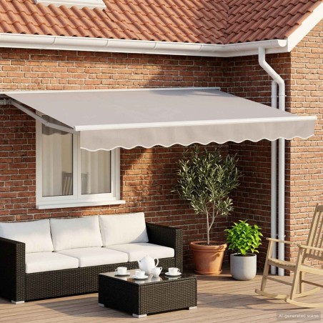 Cadre de store rétractable électrique Blanc 3 x 2,5 m Acier 583243583243