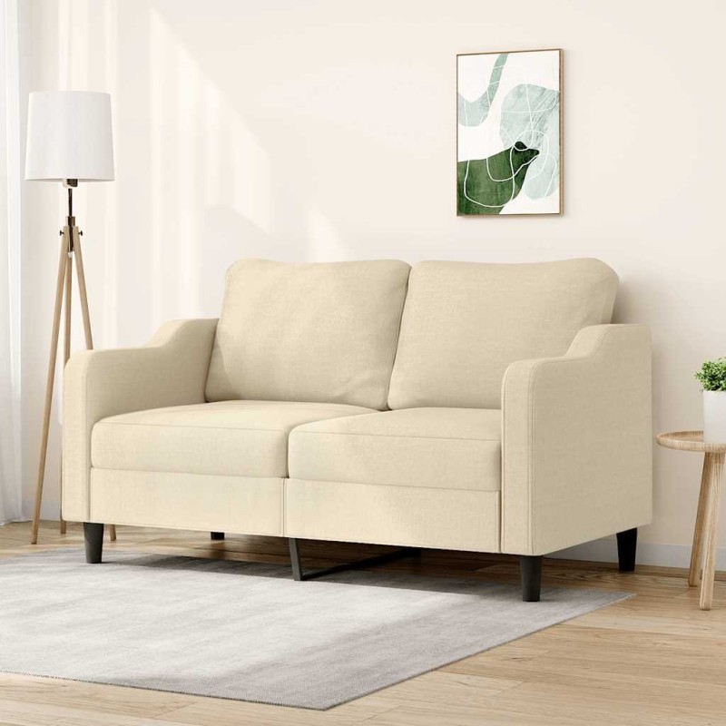 Canapé à 2 places Crème 140 cm Tissu 583246583246