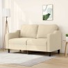 Canapé à 2 places Crème 140 cm Tissu 583246583246