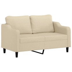 Canapé à 2 places Crème 140 cm Tissu 583246583246