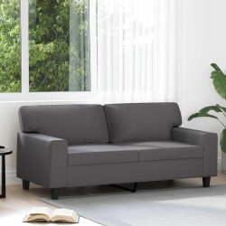 Canapé à 2 places Gris 140 cm Similicuir 583248583248