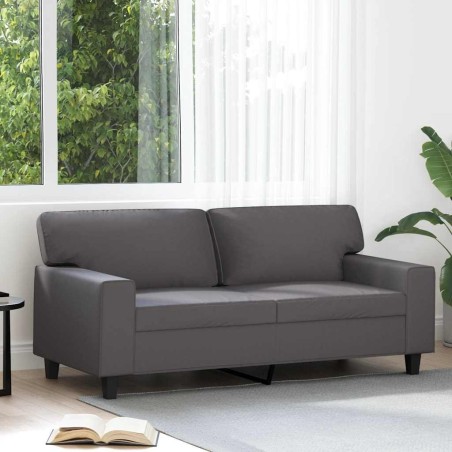 Canapé à 2 places Gris 140 cm Similicuir 583248583248