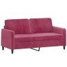 Canapé 2 places avec oreillers bordeaux 140 cm velours 583251583251