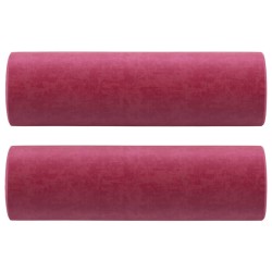 Canapé 2 places avec oreillers bordeaux 140 cm velours 583251583251