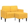 Canapé 2 places avec méridienne en L jaune clair 125 cm Lin 583252583252